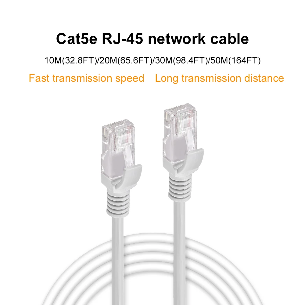 GadiHoli- Câble de vidéosurveillance CAT5E, 10m, 20m, 30m, 50m, pour système de caméra IP POE, Ethernet, RJ45, LAN, étanche, pour l\'extérieur