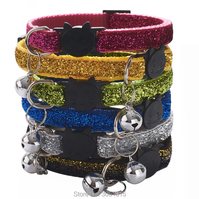 Wholesale 100 PcsPet collar chain Bling pet bell collar adjustable size dog collar personalized suitable for cats and small dogs