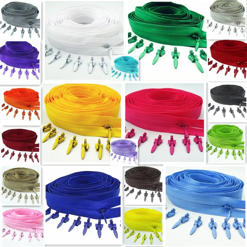 

Invisible Nylon 3# Zipper 10 Meters Long Zipper 20 Auto Locking Sliders Used For Clothing Handbags