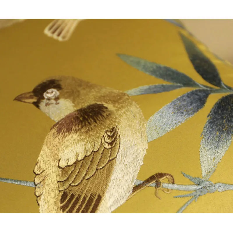 Bird Embroidery Pillows Chinese Luxury Cushion Case Retro Decorative Pillow Cover For Sofa Chair Living Room Home Decorations