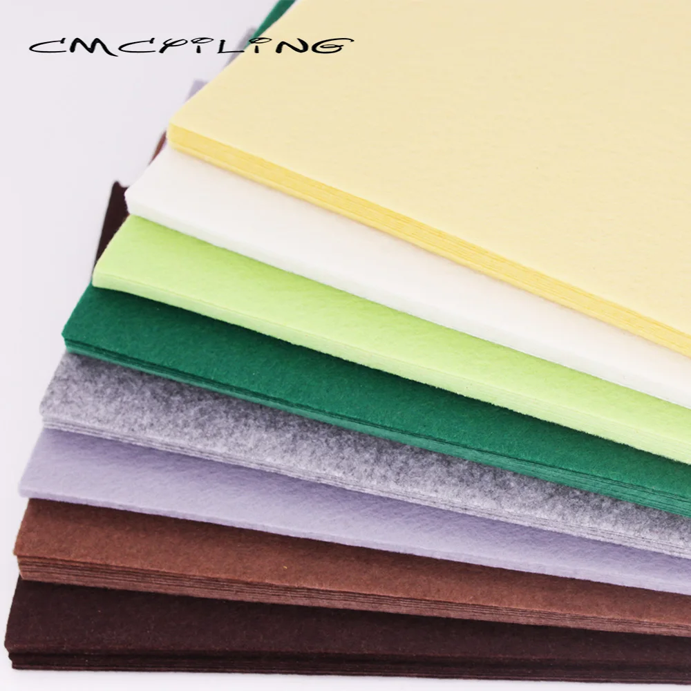 CMCYILING Felt Fabric 1 MM Thickness For DIY Needlework Sewing Crafts Scrapbook,Hard Non-Woven 20x30cm 10 Pcs/Lot
