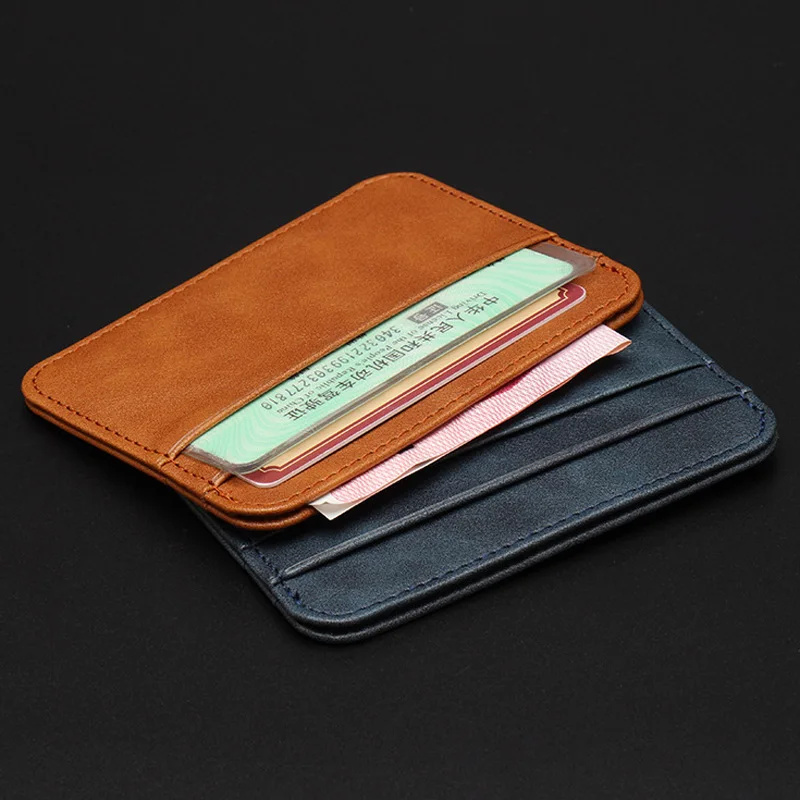 RFID Blocking PU leather Women Credit Card holder Mini Travel Wallet Bus Card Case ID Purse Coin Pocket Slim Men Cardholder