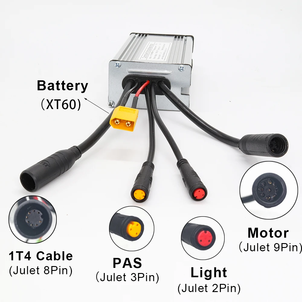 Ebike 36V 48V KT Kit Controller impermeabile 350W 500W Controller per MXUS mozzo anteriore posteriore motore Julet connettore Controller E-Bike