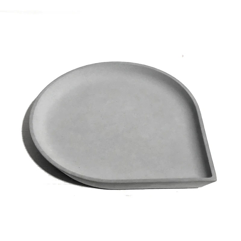 Cement tray mold jewelry tray concrete aromaumeric gypsum crafts placed  creative water drop shape coasters plate silicone mold