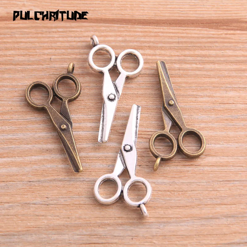 

10pcs 16*33mm Two Color Scissors Charms Pendants Handmade Decoration Vintage For DIY Jewelry Making Findings