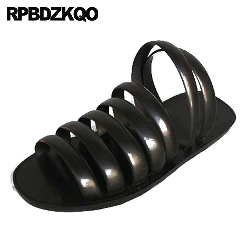 Men Gladiator Sandals Summer Large Size Famous Brand Water Plus Toe Loop Shoes 46 Roman Strap Black Waterproof 2021 Flat Rubber