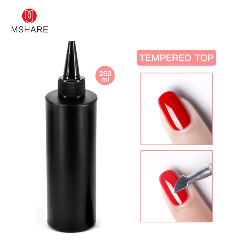 

MSHARE Tempered Top Coat Gel 250ml No Cleaning Top Gel Cover Lasting Health Resin Material UV Varnish