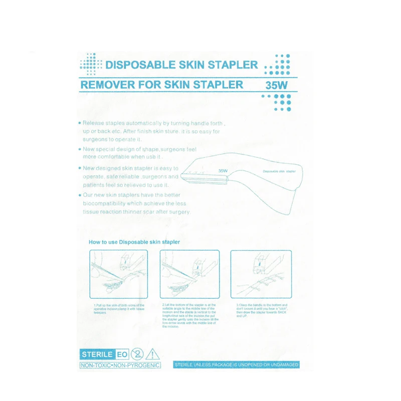 일회용 스킨 스테이플러 의료 수술 35 네일 외과 스테인레스 스틸 스킨 스테이플러