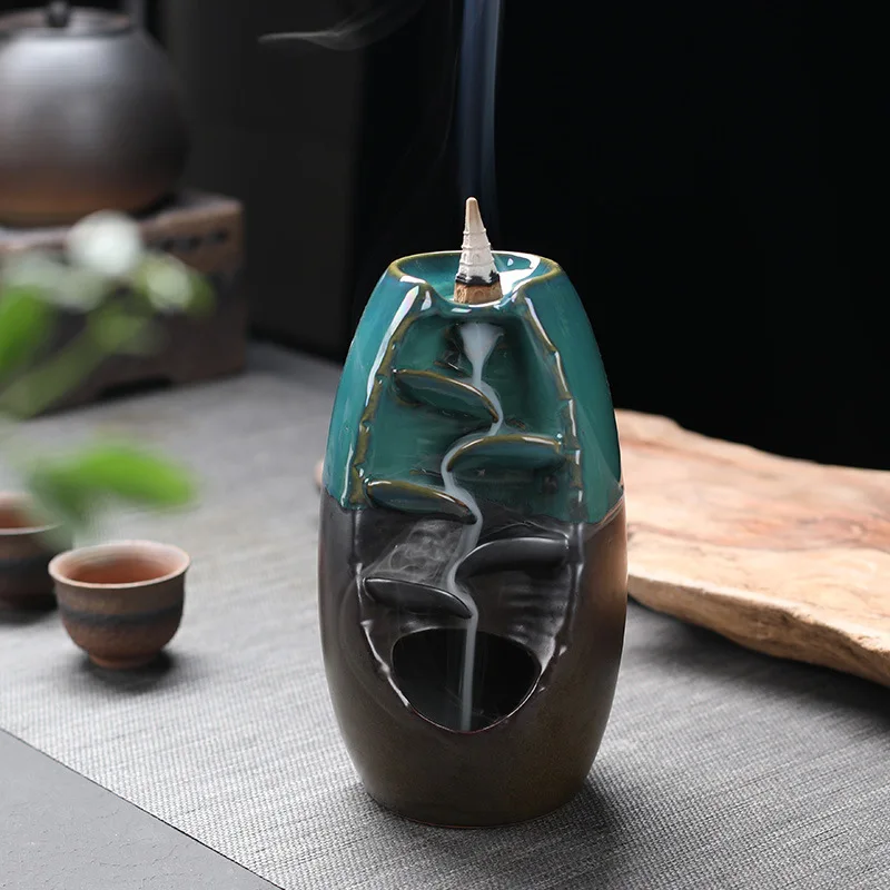 Waterfall Incense Holder Wierook Waterval Houder Backflow Incense Burners Base Zen Home Decoration Accessories Soporte Incienso