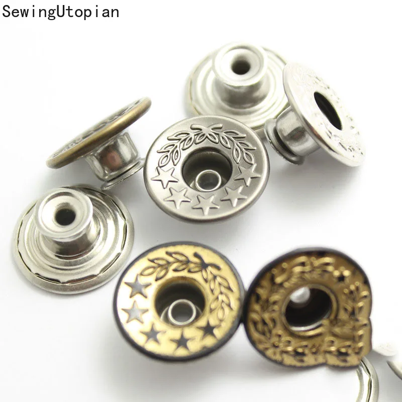 20PCS Jeans Button Waist Button No Nail No Seam Metal Denim Coat Button Detachable Waist Button Sewing Accessories Wholesale