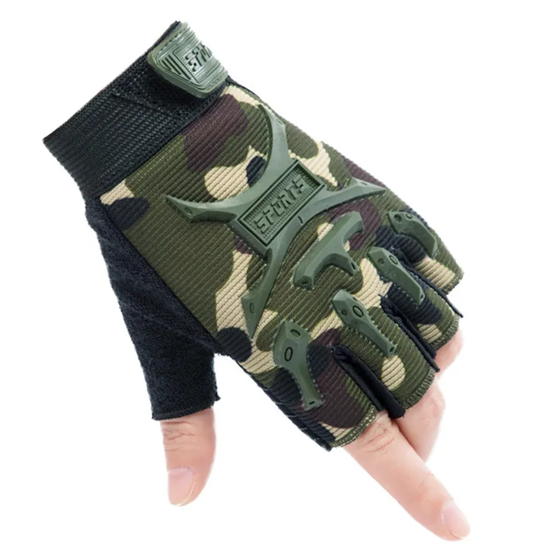 Kids Tactical Fingerless Gloves for 4-14 Years Old Military Armed Anti-Skid Sport Outdoor Half Finger Children Boys Girls Gloves