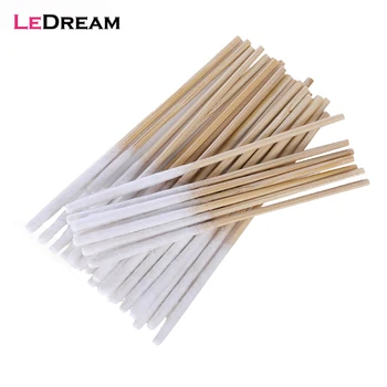 1 borsa 60 pezzi bastoncini di cotone di bambù tamponi con testa lunga di cotone per sopracciglio labbra palpebra trucco permanente del tatuaggio cosmetici