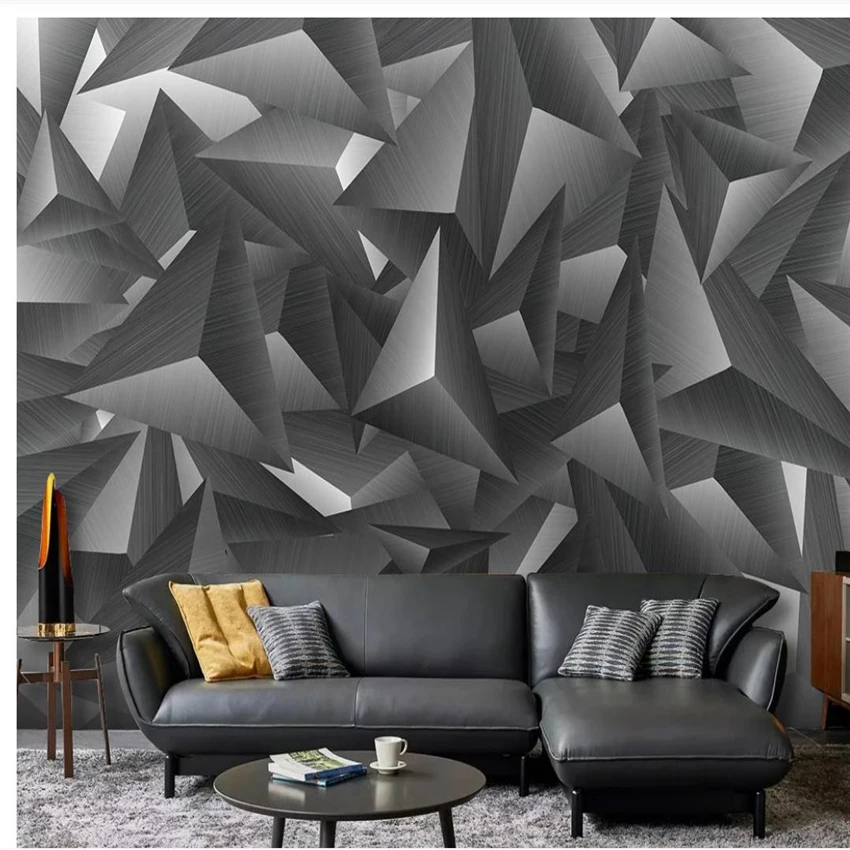 3d customized wallpapers minimalist fashion gray and white three-dimensional geometric wallpapers TV living room background wall