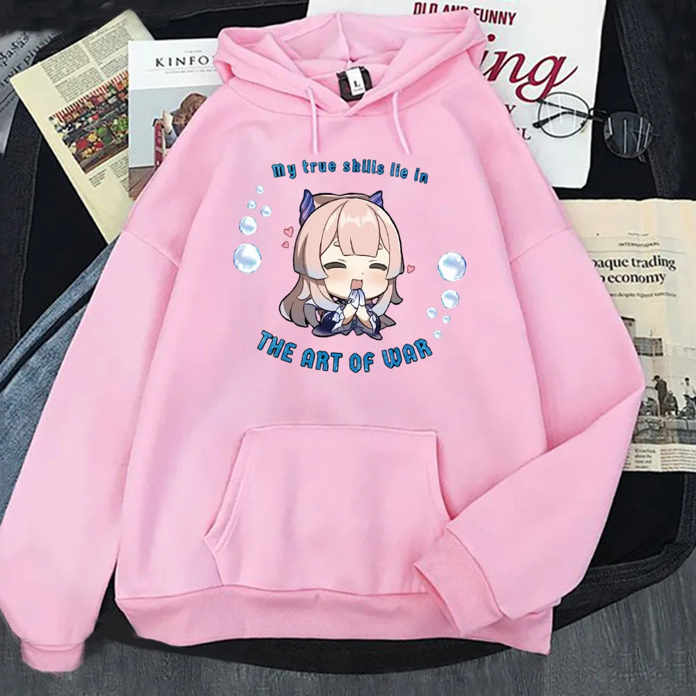 Kawaii Clothes Genshin Impact Hoodie Women Sangonomiya Kokomi Comic Print Teen Autumn Winter Tops Wram Loose Pullover Sweatshirt