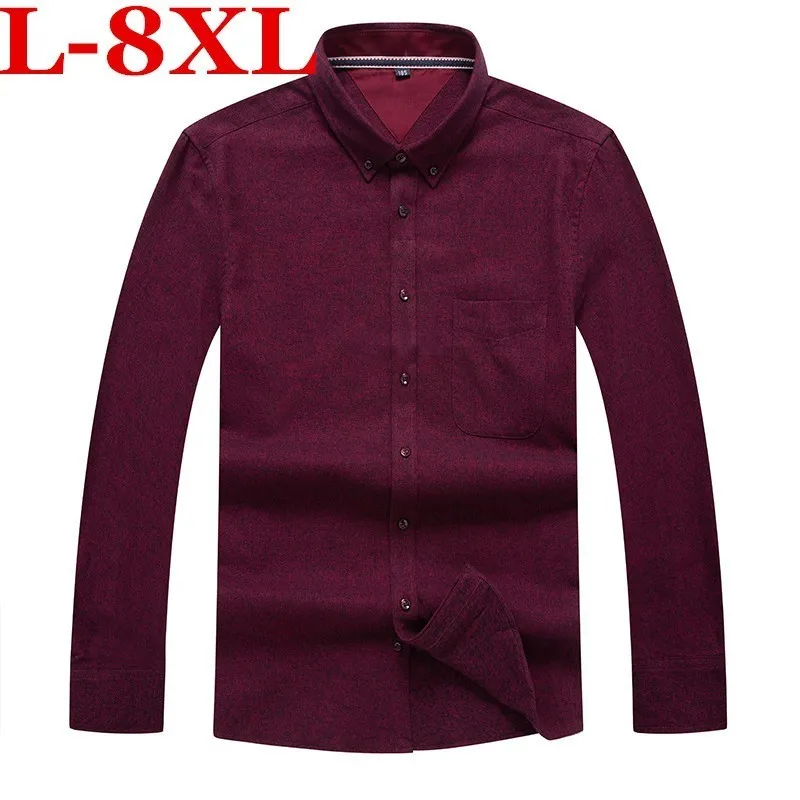 

7XL 8XL plus Casual size Long Sleeved Slim Fit Male Social Business Dress shirt Brand Men Clothing Soft Comfortable