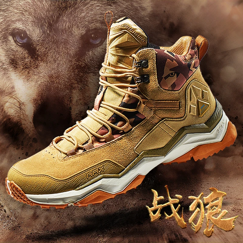 

RAX Men Hiking Shoes Mid-top Waterproof Outdoor Sneaker Men Leather Trekking Boots Trail Camping Climbing Hunting Sneakers Women