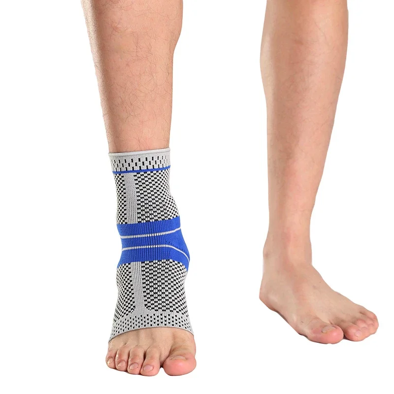 1/2Pcs 3D Silicone Pad Ankle Brace for Men Women, Elastic Compression Anti-Sprain Support Sleeve for Basketball Running Football