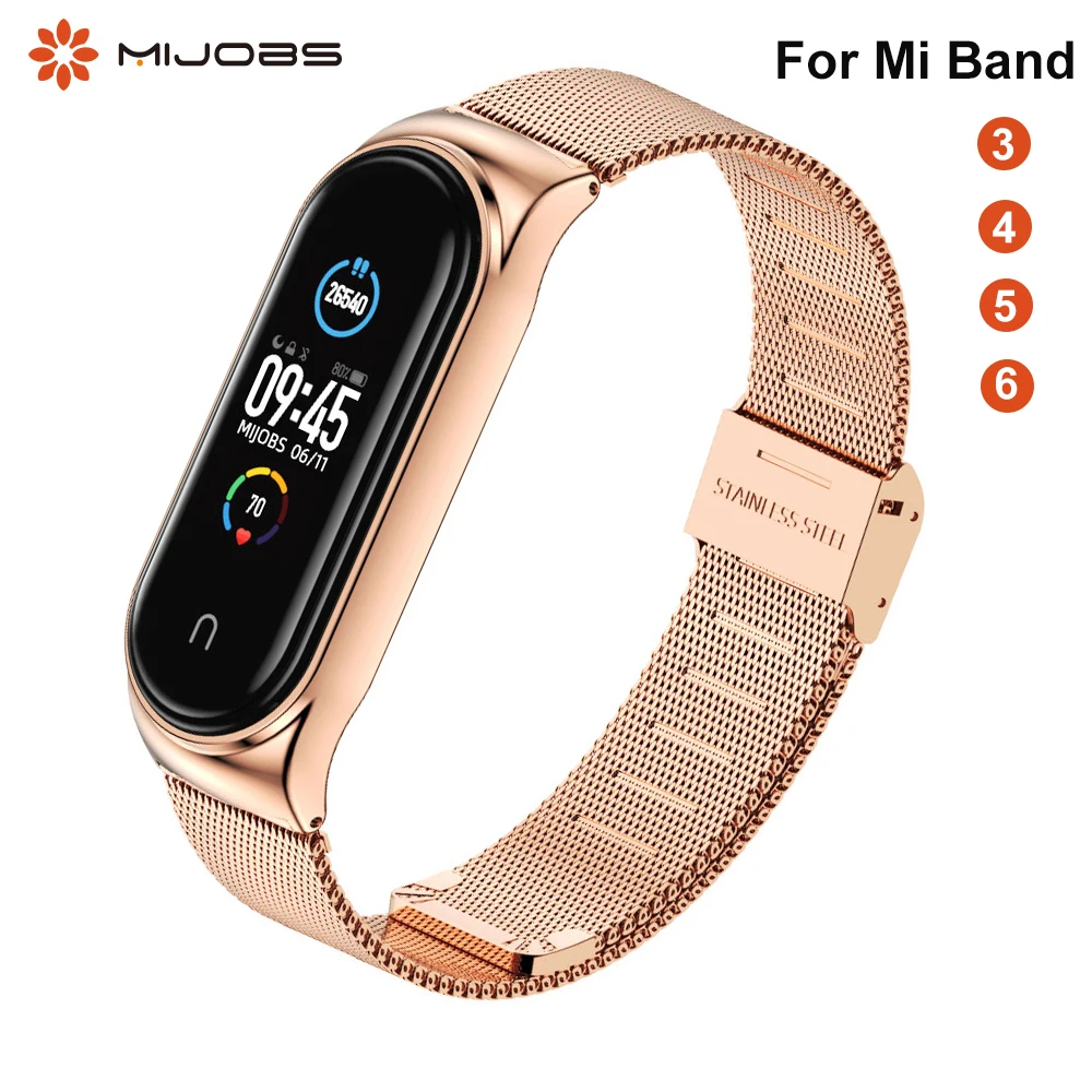 Armband für Mi Band 5 6 7 8 9 Metall-Milanese-Armband auf Mi Band 4 Armband für Mi Band 6 Mi Band 3 Armband für Xiaomi Miband 5 4 8