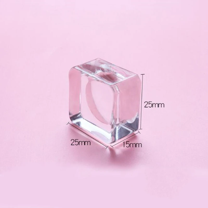 Square Crystal Glass Gasket False Eyelash Stand Glue Pad Glue Holder Eyelashes Adhesive Pallet Paste Makeup Tool