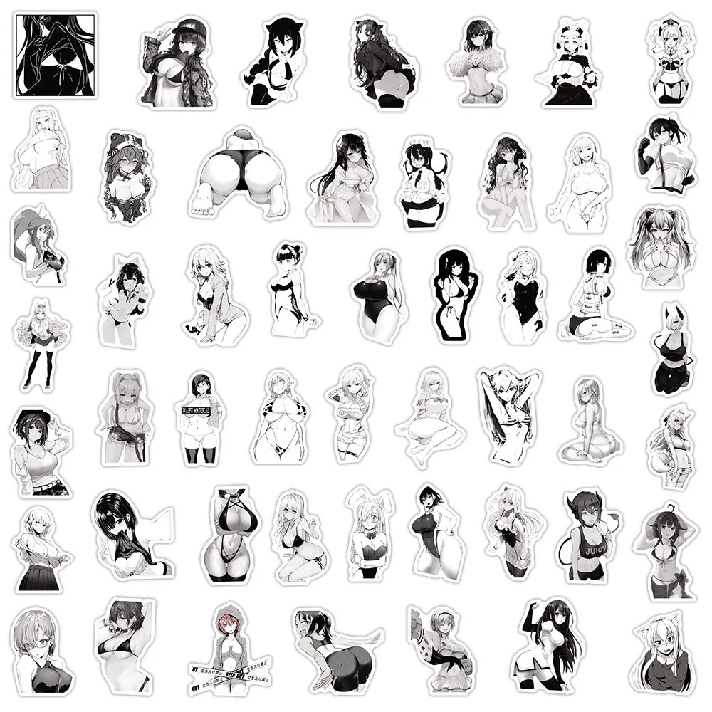 10/30/50/100pcs Anime Hentai Sexy Waifu Pinup Girl Bunny Waterproof Stickers Motorcycle Phone Laptop Luggage Car Sticker Decals