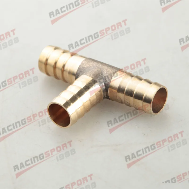 12mm Brass 3 Way T Piece Fuel Hose Joiner Tee Adapter Fitting