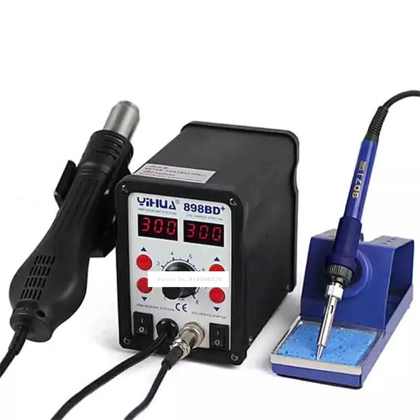 New Arrival 898BD+ 700W 2 in 1 Digital Display Electric Soldering Iron And Heat Hot Air Gun Rework Solder Welding Station