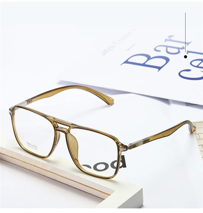 Olivgrüner Rahmen übergroße Myopie Brille Anti blaue Strahlen tr90 Studenten verschreibung pflicht ige Brille Dioptrien 0-800-0, 5-1, 5 bis-0,5 – Detail 4