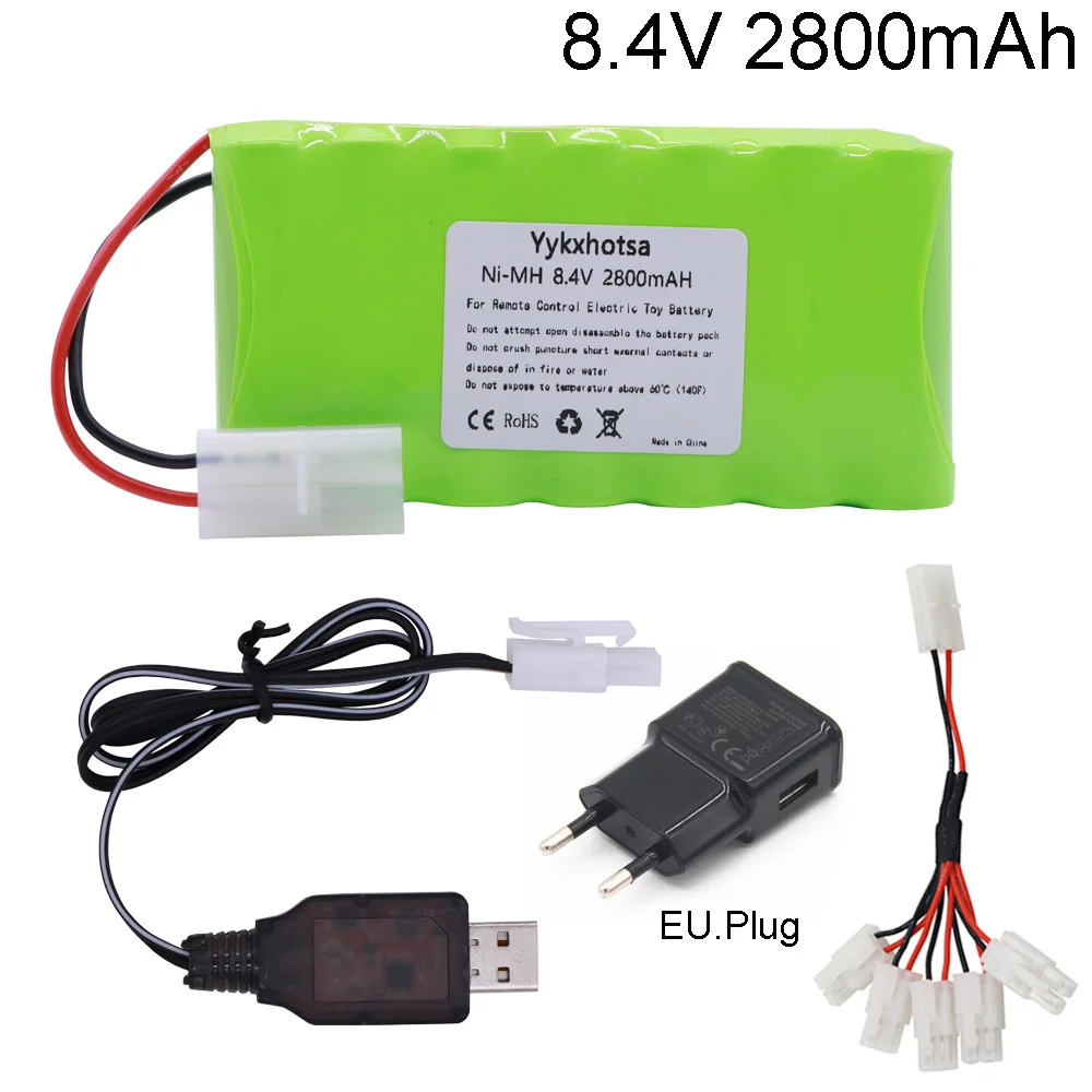 

NI-MH battery 8.4v 2800mah Battery with USB Charger For Rc toys Casr Tanks Trains Robots Boats Guns AA 8.4v AA NIMH Battery Pack