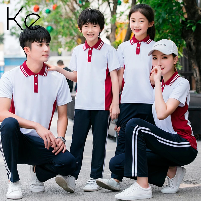 

KEP214 summer short-sleeved school uniforms middle school students kindergarten uniforms for men and women, sports suits