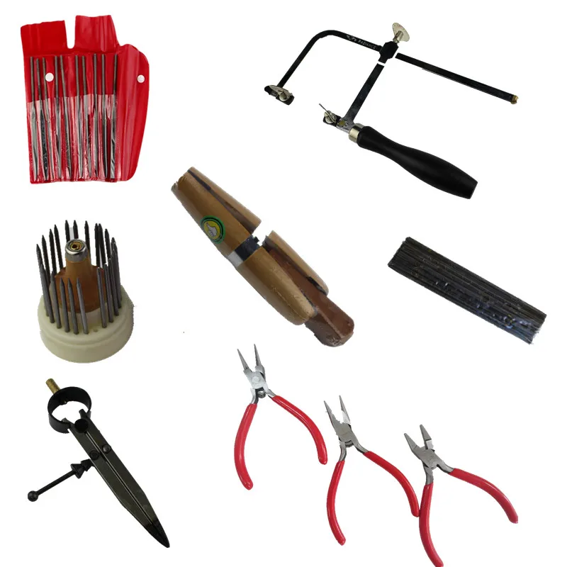 Starter Jewelry Making Kit Saw Frame Sawblades Assorted Needle File Beading Tools Compass Diveider Pliers