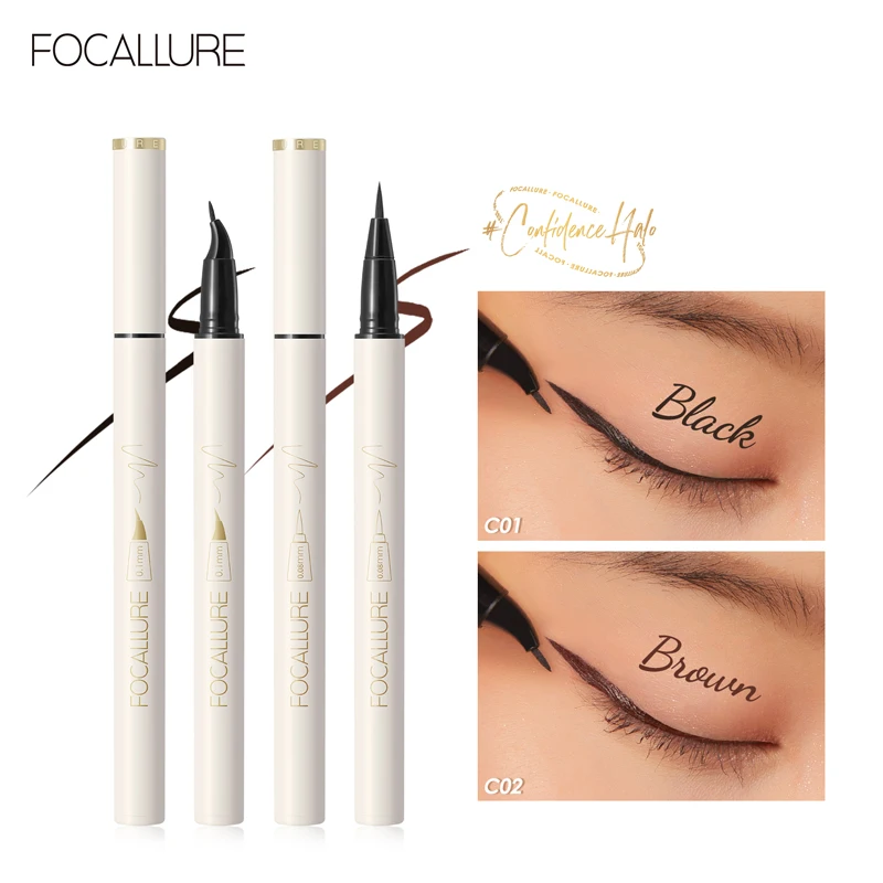 FOCALLURE High Quality Eyes Makeup Liquid Eyeliner Waterproof Long lasting Black Eyeliner Pen Make up Women Eye Liner Pencil