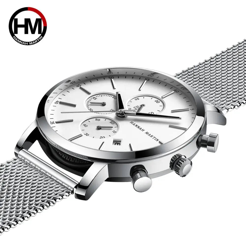 Men Watches Top Brand Fashion multifunction small dial Stainless Steel Mesh business Waterproof Wrist Watches Relogio Masculino