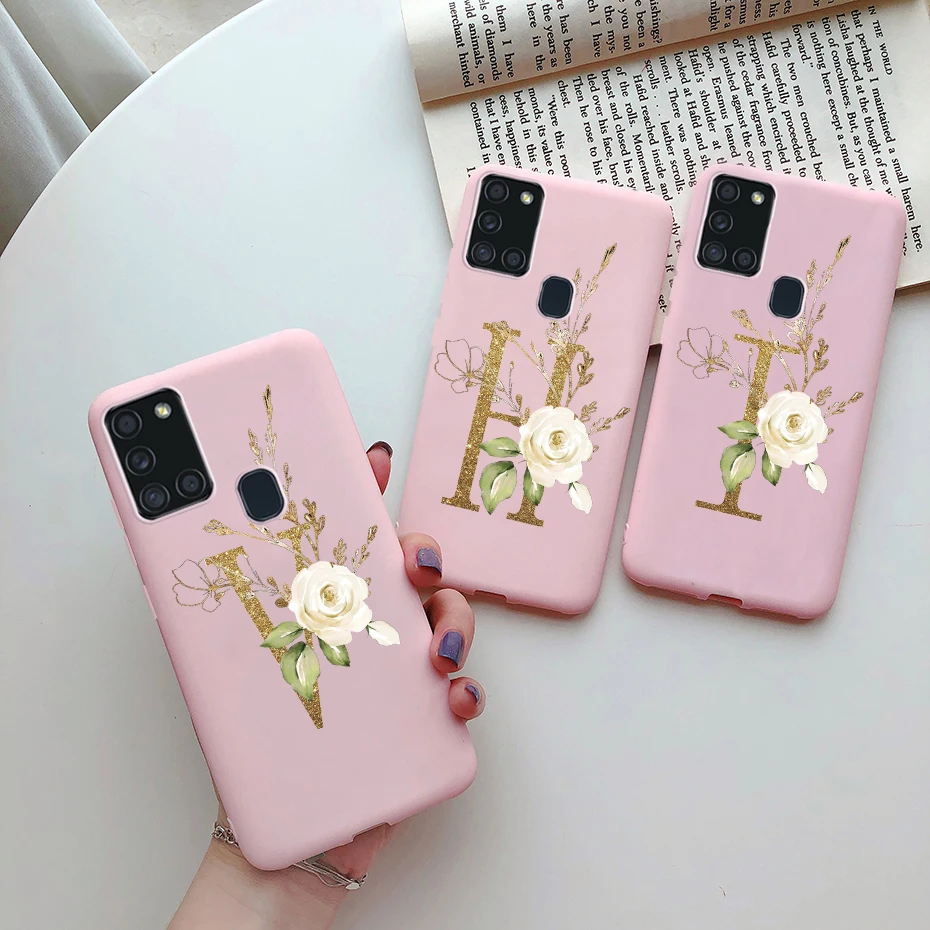 For Samsung Galaxy A21s Case A21 s Cute Letter Silicon Soft Phone Cover Case For Samsung A21s SM-A217F A 21 s Coque 6.5'' Fundas