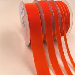 6/10/15/25mm Orange Nylon Single Face Velvet Ribbon For Handmade Gift Bouquet Wrapping Supplies Home Party Decoration Christmas