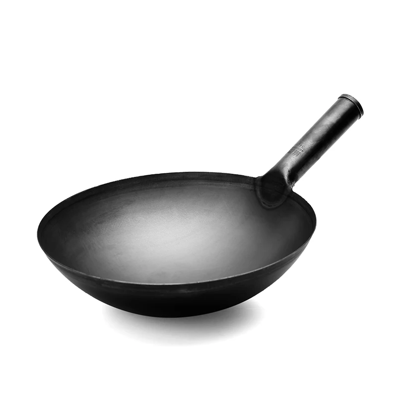 

1pc Hotel chef special frying pan no coating smokeless Non-stick household wok round bottom commercial hot stove iron Wok