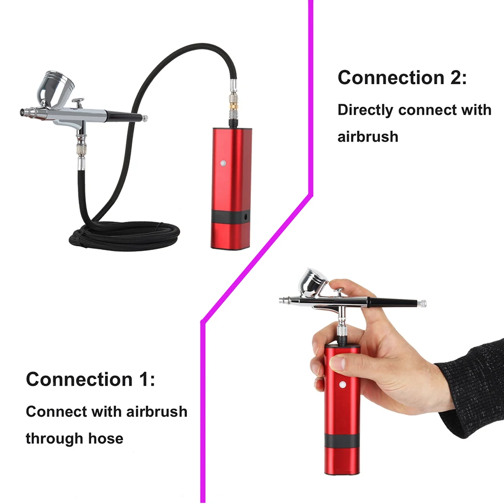 Migliore qualità nuovo arrivo TM80S aerografo Wireless con Kit compressore 32Psi Auto Start Stop Mini portatile Cordless Personal