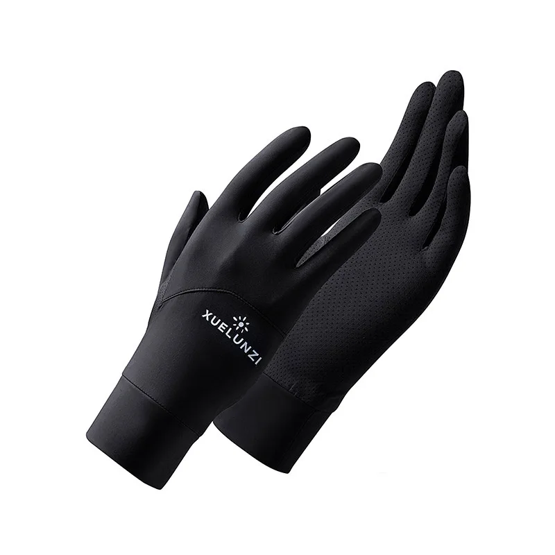 

Summer Women UV Sunscreen Sun Glove Thin Ice Silk Lace Palm Mesh Non Slip Exposed Finger Touch Screen Viscose Driving Mitten F5