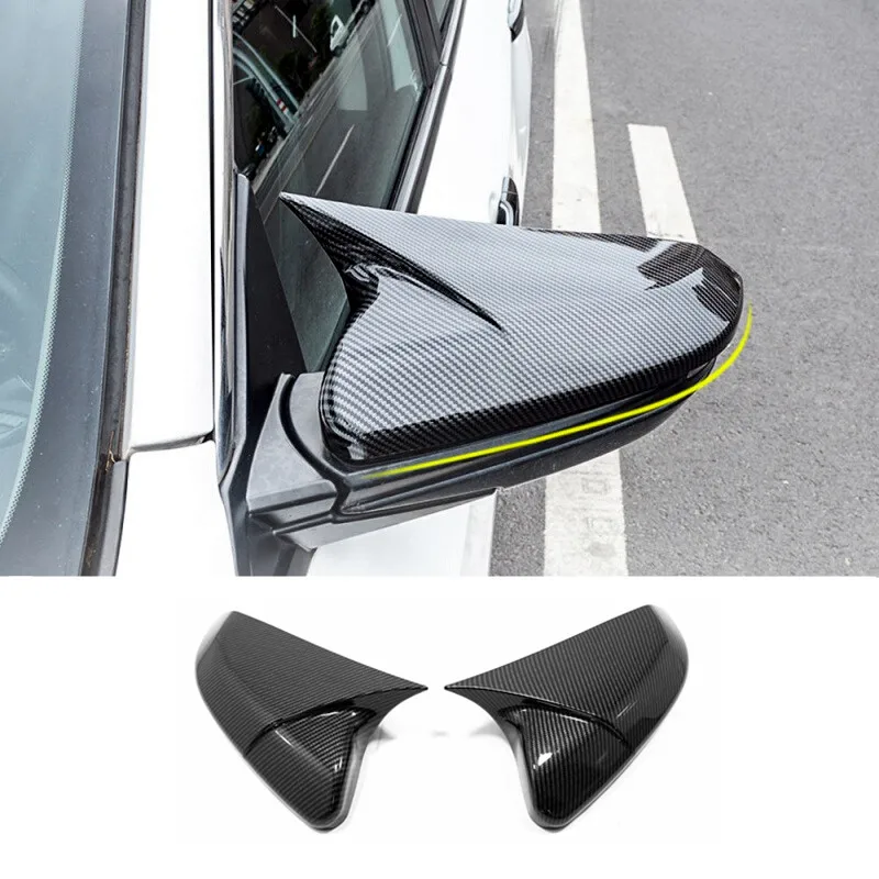 

2016-2019 For Honda Civic 10th Car Ox Horn Rearview Mirror Trim Cover-ABS Black / Carbon Auto Exterior Accessories Moulding 2pcs