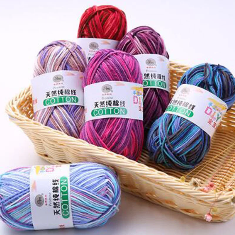 Fancy Yarn Mix Colors, 100% Cotton Thread Strings, Cotton Blended Yarn, Beautiful for Hand Knitting, 500g