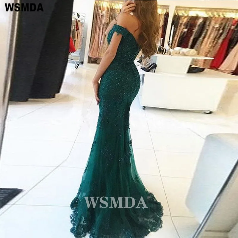 숄더 Tulle Mermaid Prom Dress 레이스 페르시 파티 드레스 robe de soiree