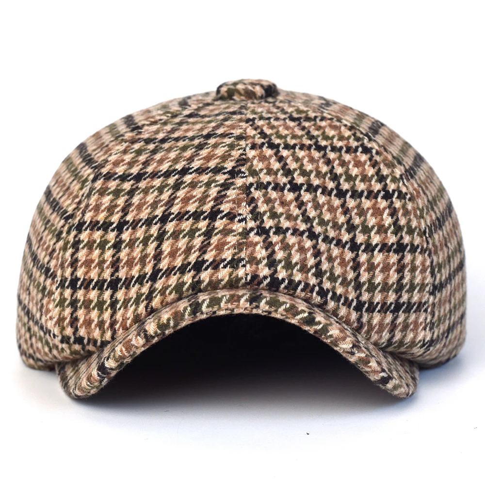 Autumn Winter Plaid Newsboy Ivy Caps Casual Beret Hats England Gatsby Retro Hat Driver Flat Cap