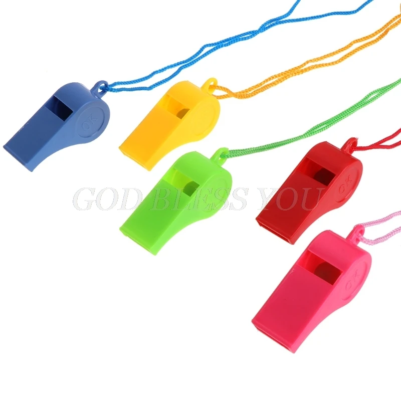 24Pcs Color Plastic Cheer Sports Basketball Soccer Ball Fans Referee Whistle Drop Shipping