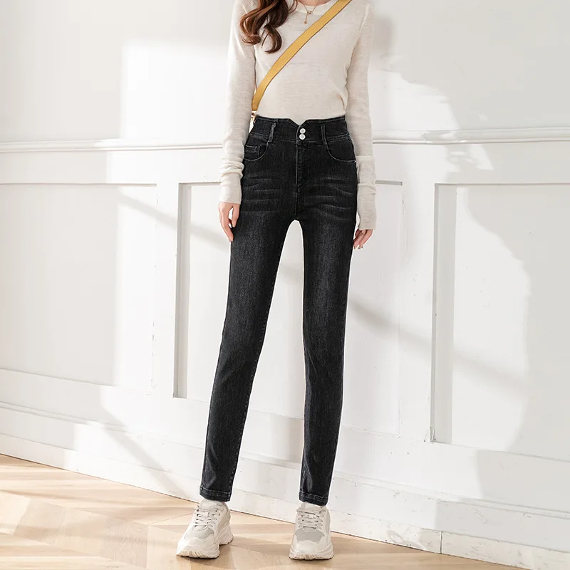 2021 Fall Women's High Waist Stretch Slim Pants New Cropped Pencil Pants