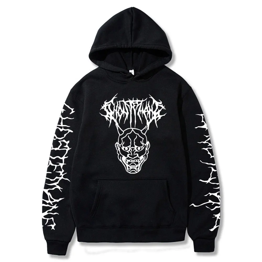 Ghostemane Mercury Retrograde Image Men's Women's Black Hoodies Letter Printed Long Sleeve Hooded Sweatshirt Streetwear Men Tops