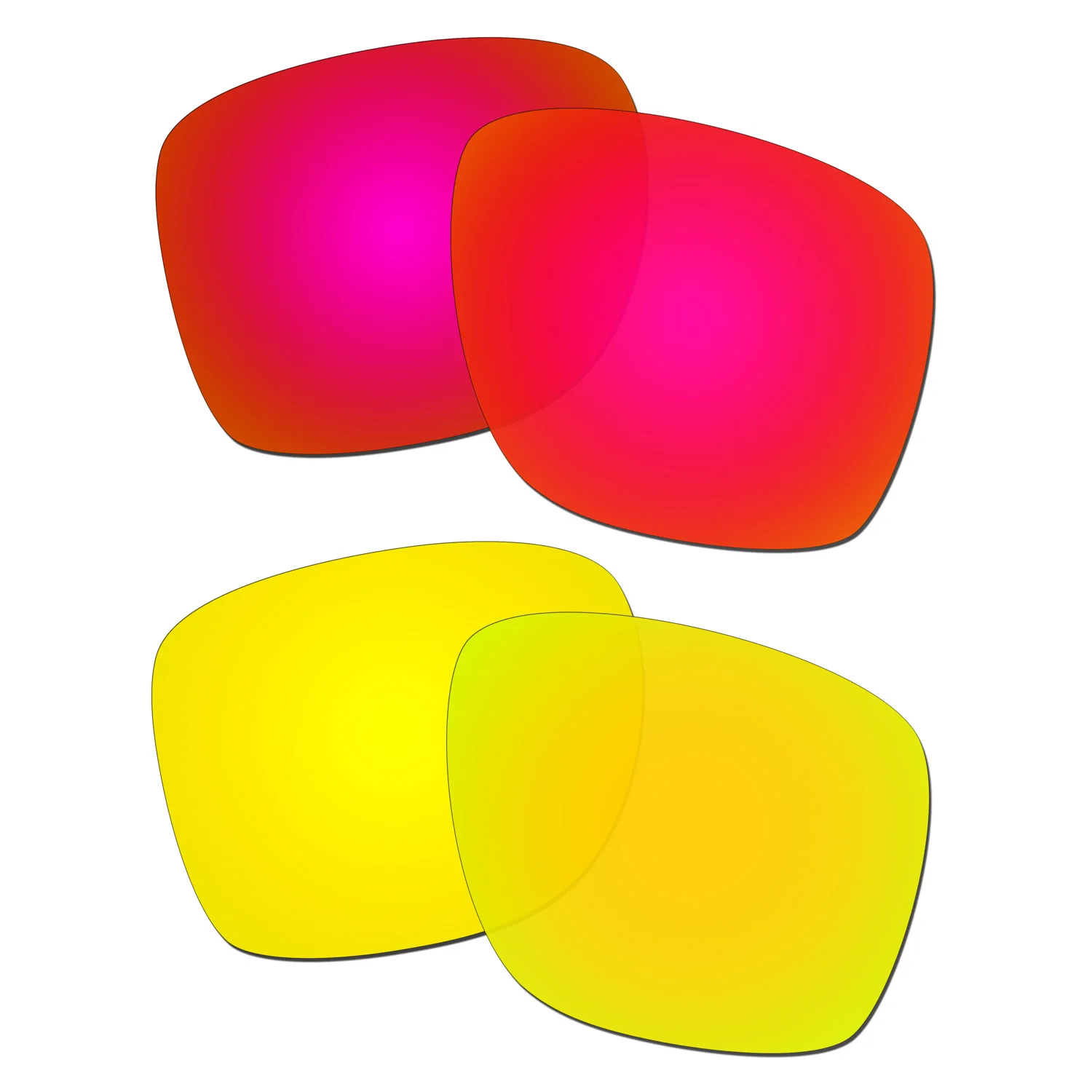 

HKUCO Polarized Replacement Lenses For Sliver XL Sunglasses Red/Gold 2 Pairs