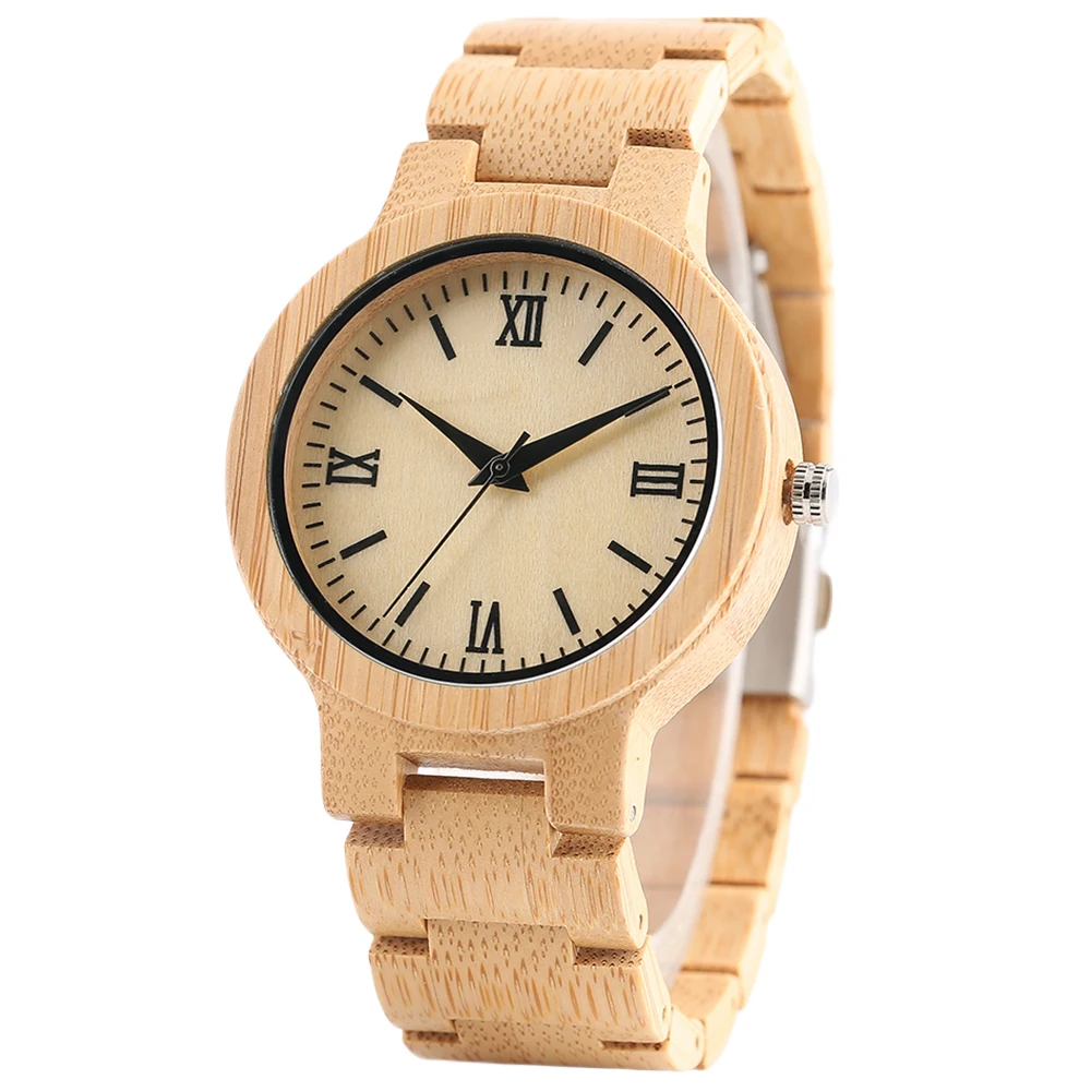 YISUYA-Reloj de bambú de madera natural para hombre y mujer, cronógrafo Digital de cuarzo, hecho a mano, creativo, regalo de Navidad