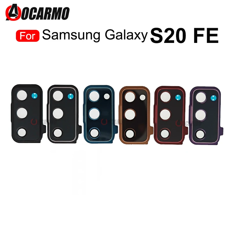 For Samsung Galaxy S20 FE S20fe Back Camera Lens Glass With Frame And Adhesive Sticker Replacement Parts