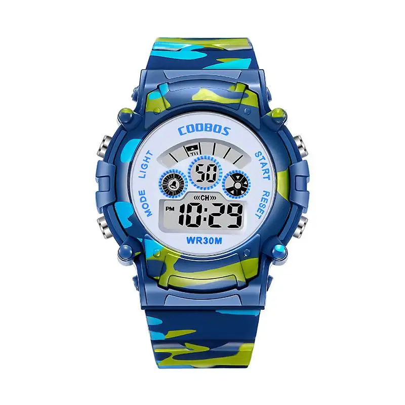 Orologi per bambini mimetici luminosi LED Flash colorato Allarme digitale impermeabile per ragazzi Ragazze Data Settimana Orologio creativo per bambini