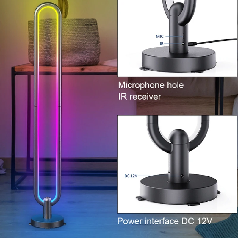 HIMOJO Tuya Nordic Minimalist Smart RGB Atmosphere Colorful Floor Lamp With Remote Control