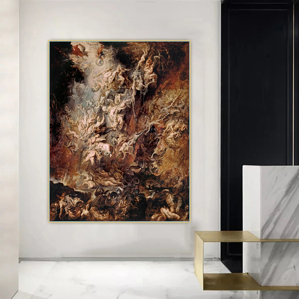 Citon Peter Paul Rubens《The Fall of the Damned》Canvas Oil Painting Artwork Poster Decorative Picture Wall Decor Home Decoration